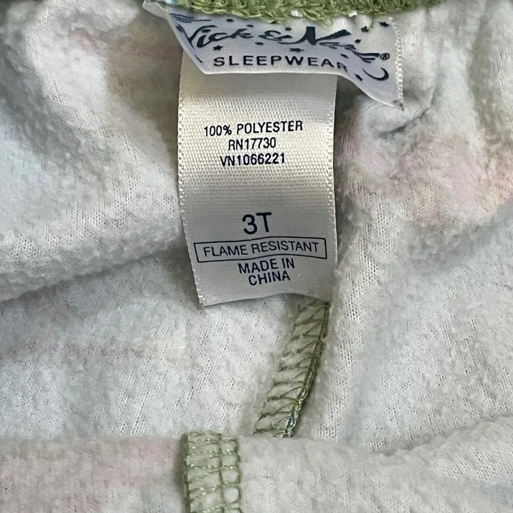 Nick & Nora Kids Sleepwear Pants Size 3T Green All‎ Over Vehicles Print Warm